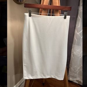 White cotton pencil skirt